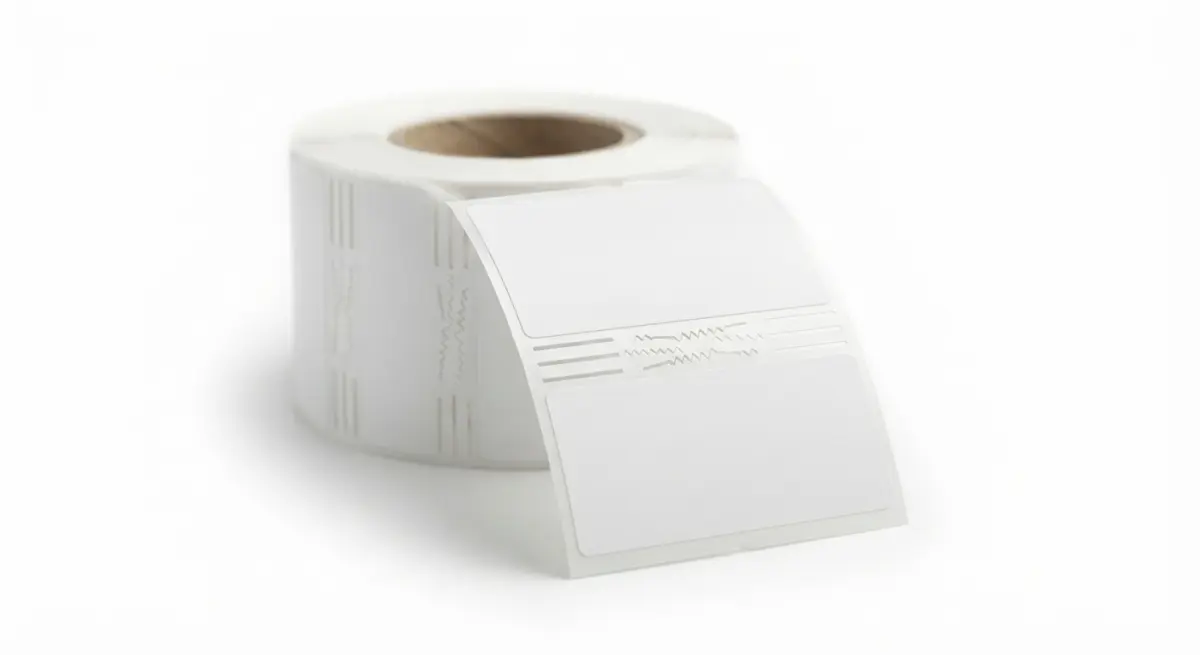 Dispositivo ETIQUETA POLIPROPILENO BLANCO 37x77mm, P6H, TROQUELADA +CORTES DE SEGURIDAD 500et