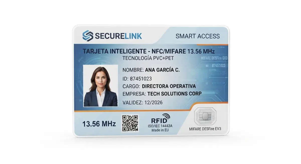 Dispositivo TARJETA CR80 PVC+PET 13.56MHZ IMPRESA, LAMINADA