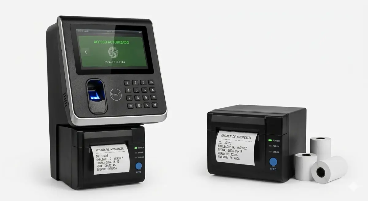 Dispositivo DISPOSITIVO BIOMETRICO 3.000 USUARIOS + IMPRESORA DE TICKET 80MM